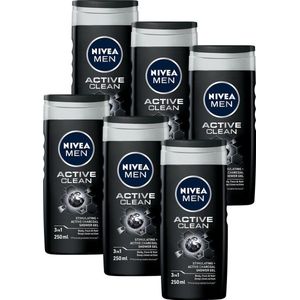 Aanbieding: 6x Nivea Active Clean douchegel for men (250 ml)