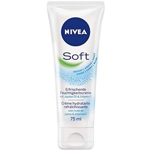 NIVEA Zachte crème in 1 verpakking (1 x 75 ml), verfrissende vochtinbrengende crème met jojoba-olie en vitamine E, verzorgende huidcrème voor gezicht, lichaam en handen