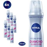 NIVEA Diamond Gloss Care Styling Haarlak - Haarspray - Haarverzorging - Voordeelverpakking - 6 x 250 ml