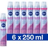 NIVEA Diamond Gloss Care Styling Haarlak - Haarspray - Haarverzorging - Voordeelverpakking - 6 x 250 ml