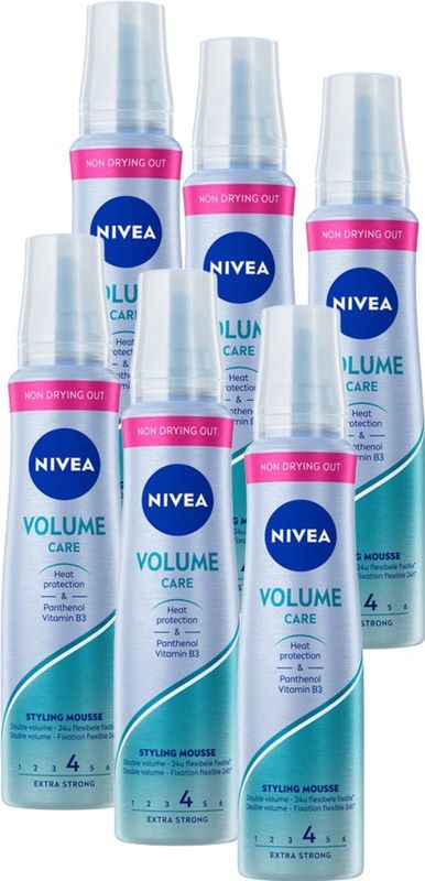NIVEA Volume Care Styling Mousse - Haarmousse - 6 x 150 ml - Voordeelverpakking