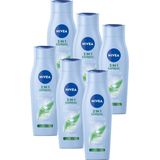 NIVEA 2-in-1 Express Shampoo & Conditioner - Shine serum - Met aloë vera - Voordeelverpakking 6 x 250 ml