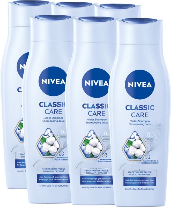 NIVEA Classic Mild Shampoo - 6 x 250 ml - Voordeelverpakking