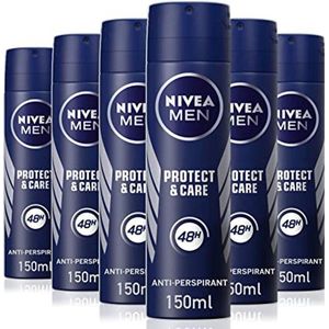 NIVEA MEN Protect & Care - Deodorant Spray - 6 x 150 ml - Alcoholvrij - 72 uur Bescherming