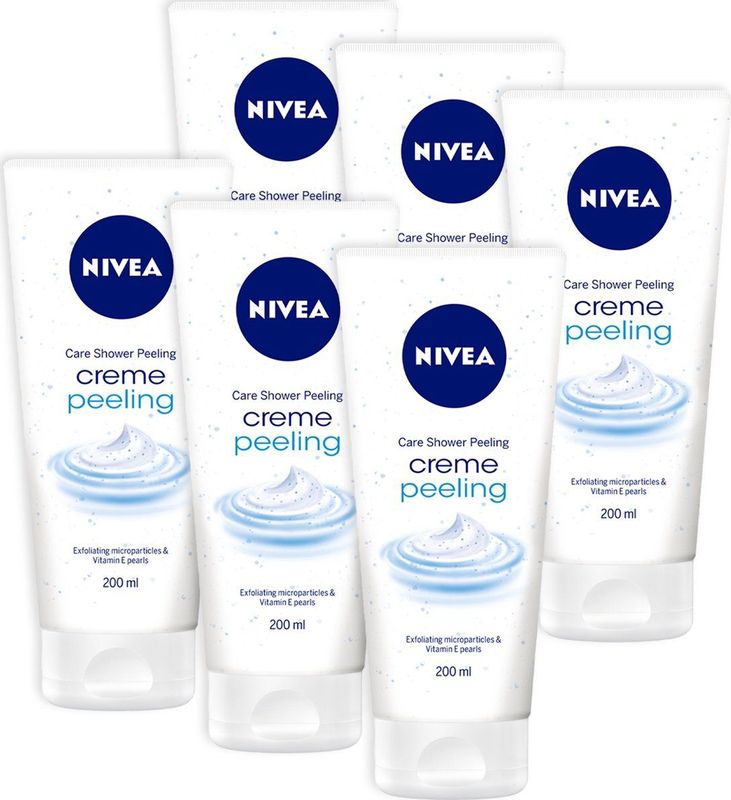 NIVEA - Crème Peeling - Douchescrub - 6 x 200 ml - Huidtype Neutraal