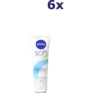 NIVEA Soft Bodycrème - Crème voor huid - Lichaamsverzorging - Voordeelverpakking - 6 x 75 ml