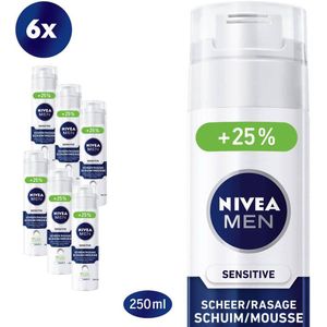 Nivea MEN Sensitive Scheerschuim - 6 x 200 ml - Voordeelverpakking