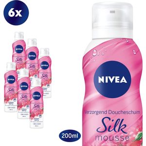NIVEA Silk Mousse Frozen Berry Doucheschuim - Voordeelverpakking - 6 x 200 ml