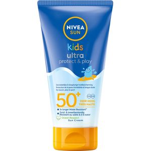 NIVEA SUN Kids Ultra Protect & Play Zonnebrand Lotion - SPF 50+ - Zeer waterproof en zandbestendig - Met dexpanthenol - 150 ml