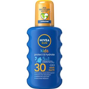 NIVEA SUN Kids Protect & Hydrate Zonnebrandspray - SPF 30 - Zonnespray - Gekleurd - Zeer waterbestendig - 200 ml