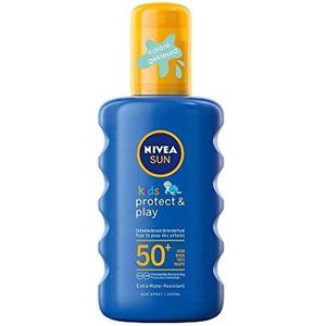 NIVEA SUN Kids Protect & Care Gekleurde Spray SPF50+ - Zonnebrand - 200ml