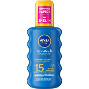 NIVEA SUN Protect & Hydrate Zonnebrand Spray - SPF 15 - Beschermt en hydrateert - Met Vitamine E - 200 ml