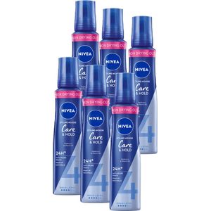 6x Nivea Haarmousse Care & Hold Extra Strong 150 ml