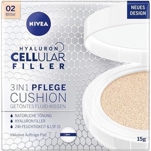 Nivea - Hyaluron CELLular Filler 3in1 Care Cushion Makeup SPF15 - Lehce krycí make-up v houbičce 15 g 02 Medium -