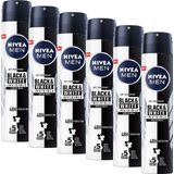 NIVEA MEN Invisible for Black & White Power Deodorant Spray - 6 x 200ml - Voordeelverpakking