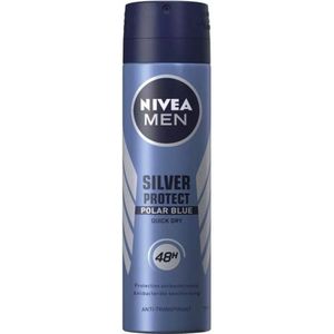 6x Nivea Men Deodorant Spray Silver Protect Polar Blue 150 ml