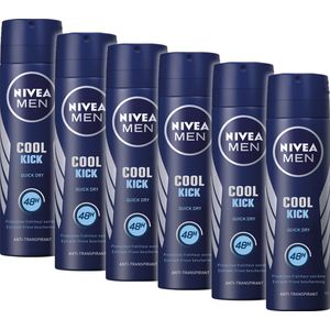 6x Nivea Men Deodorant Spray Cool Kick 150 ml