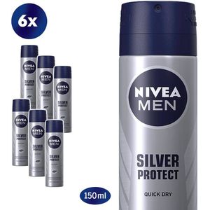 NIVEA Silver Protect deodorant spray - 6 x 150 ml - voordeelverpakking