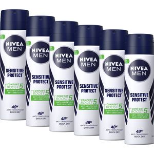 NIVEA MEN Sensitive Protect Deodorant Spray - Anti Transpirant Deo - Quick Dry - 6 x 150 ml - Voordeelverpakking