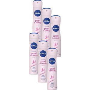 NIVEA Pearl & Beauty Deodorant Spray - Voor egale en gladde oksels - Met parelextracten - Beschermt 48 uur - 6 x 150 ml - Voordeelverpakking