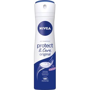 NIVEA Protect & Care Deodorant Spray - Met NIVEA crème - Voor de gevoelige huid - Beschermt 48 uur lang - Alcoholvrij - 6 x 150 ml - Voordeelverpakking