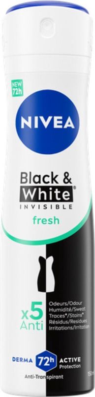 NIVEA Deodorant Spray Invisible Fresh For Black & White - 150 ml
