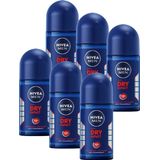 NIVEA MEN Dry Impact Anti-Transpirant Deo Roller - Deodorant - 6 x 50 ml - Voordeelverpakking