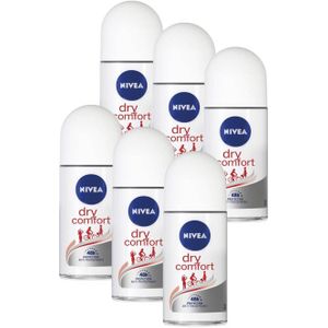 NIVEA Dry Comfort Deodorant Roller - 6 x 50 ml - Voordeelverpakking