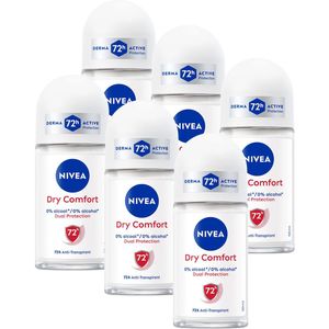 NIVEA Dry Comfort Anti-Transpirant Deo Roller - Deodorant - 6 x 50 ml - Voordeelverpakking