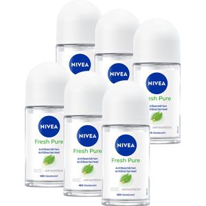 NIVEA Pure & Natural Jasmine - 6 x 50 ml - Voordeelverpakking - Deodorant Roller