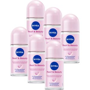 NIVEA Pearl & Beauty - Deodorant Roller - 6 x 50 ml - Anti-Transpirant - Beschermt 48 uur