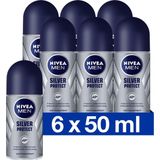 NIVEA MEN Silver Protect Dynamic Power Anti-Transpirant Deo Roller - Deodorant - 6 x 50 ml - Voordeelverpakking