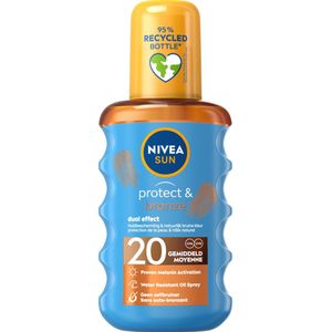 NIVEA SUN Protect & Bronze Beschermende Zonnebrand Olie Spray SPF 20 - 200 ml