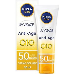 NIVEA SUN UV Anti-age Q10 Zonnebrandcrème Gezicht - SPF 50 -Matterende -Met antioxidanten - Beschermt en verzorgt - 50 ml