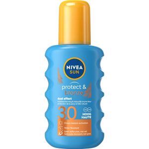 NIVEA SUN Protect & Bronze Zonnebrand Spray - SPF 30 - Zonnespray - Waterproof - Zonbescherming - Beschermt en stimuleert een bruine huid - Met pro-melanine extract - 200 ml