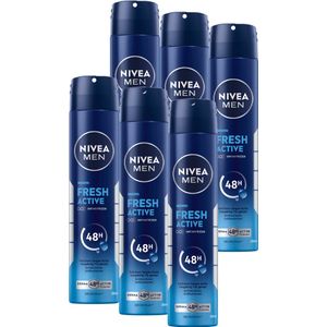 NIVEA MEN - Fresh Active - Deodorant Spray - Voordeelverpakking - 6 x 200 ml