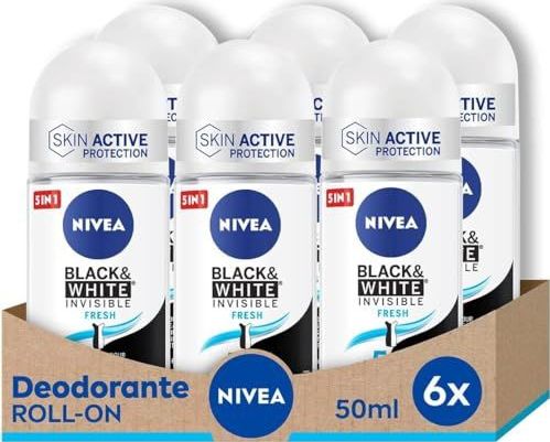 Nivea - Black & White Invisible Fresh - Deodorant - 6 x 50 ml