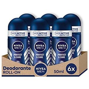 NIVEA - Men Protect & Care - Deodorant Roll-On - 6 x 50 ml - 0% Alcohol