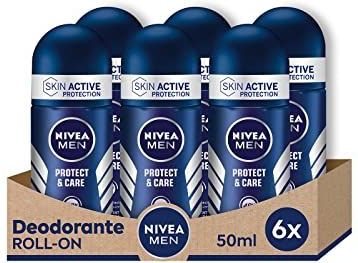 NIVEA - Men Protect & Care - Deodorant Roll-On - 6 x 50 ml - 0% Alcohol