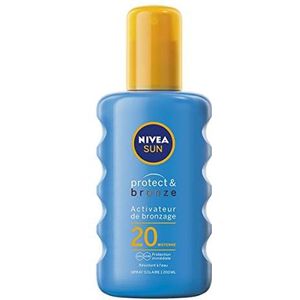 NIVEA SUN Protect & Bronze zonnebrandspray SPF 20 (1 x 200 ml), zonnebrandolie met UVA/UVB-bescherming voor een natuurlijk gebruinde bruining