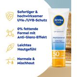 NIVEA SUN Zonnematerende gezichtscrème SPF50, 50 ml