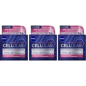 3x Nivea Cellular Filler Nachtcrème Verstevigend 50 ml