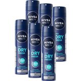 NIVEA MEN Dry Fresh - 6 x 150ml - Voordeelverpakking - Deodorant Spray