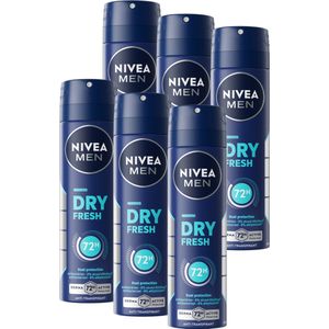 NIVEA MEN Dry Fresh - 6 x 150ml - Voordeelverpakking - Deodorant Spray