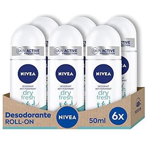 NIVEA Dry Comfort Fresh Roll-on 6 stuks (6 x 50 ml), anti-transpirant deodorant met 72 uur bescherming, deodorant roll-on voor vrouwelijke verzorging, getest in het echte leven