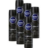 NIVEA Deep black carbon deodorant spray - 6 x 150 ml - voordeelverpakking