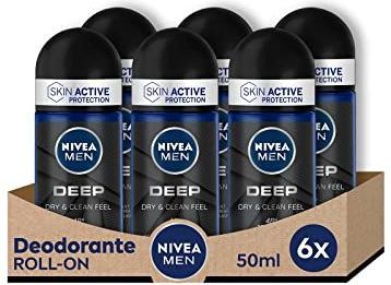 Nivea - Men Deep - Deodorant - 48 uur bescherming - 6 x 50 ml