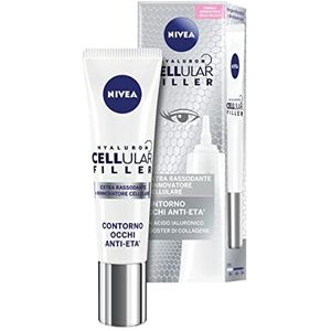NIVEA Cellulair Expert Filler oog- en lipcontour anti-aging 15 ml, verstevigende crème, anti-rimpel en vulmiddel met hyaluronzuur en zuiver foliumzuur