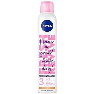 NIVEA Fresh Revive, 3-in-1 droge shampoo voor brunette en middelgrote haartinten, verpakking van 2 stuks (2 x 200 ml)