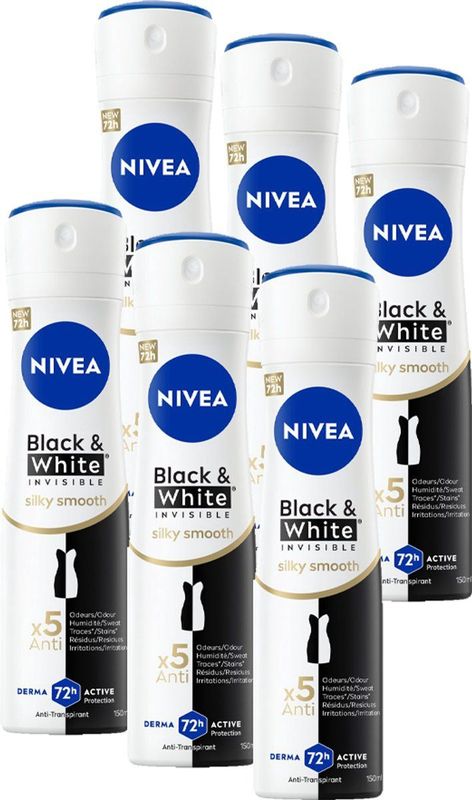 NIVEA - Black & White Silky Smooth - Deodorant Spray - 150ml - Alcoholvrij